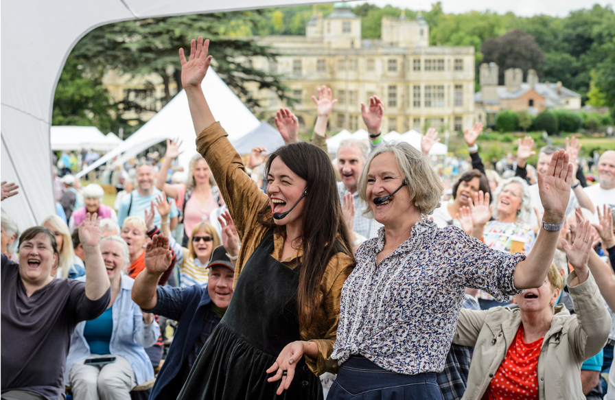 Two BBC presenters at the BBC Gardener's World Autumn Fair